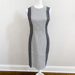 Calvin Klein Black and White Silhouette midi Dress